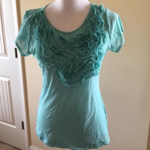 Sea foam green ruffled top